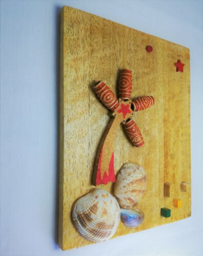 HANDMADE HOME AND WALL DECORATION FOR ANY ROOM GIFT ITEM WITH WOOD SEASHELLS