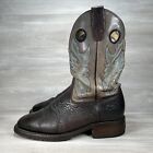 Double H Boots Mens 10 D Brown Leather Square Toe Cowboy Western DH3575