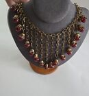 Vintage 1940s Miriam Haskell Red Beads On Handmade Bib 15