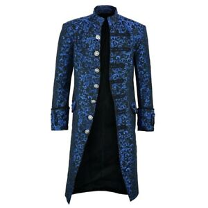 Mens Jackets Gothic Steampunk Victorian Long Trench Coat Medieval & Renaissance