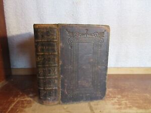 Antique THE HOLY BIBLE Leather Book 1848 OLD NEW TESTAMENT JESUS HOLY LAND MAPS