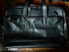 Coach Unisex Black Leather Briefcase with Oxblood Trim Excellent Condition
