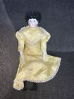 24” antique reproduction artist German china shoulder Yellow Dress Lady Doll
