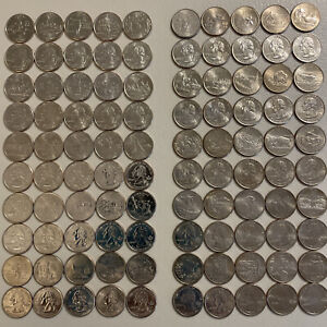 1999~2008 State Quarters Clad ~Complete 100 P&D US Mint Collector Set just coins