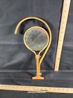Antique Bent Wood Primitive Mirror Early Wooden Neck Resting Shaving Grooming