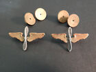 WWII US Army Air Corps AAC Pair Officer Wings Propeller Collar Insignia Meyer