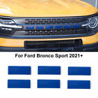 6pc Blue Front Grille Letters Cover Trim For 2021+ Ford Bronco Sport Accessories (For: 2022 Ford Bronco Sport Badlands)