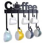Coffee Mug Holder Wall Mount Coffee Cup Holder With Adjustable Mug Hooks black/