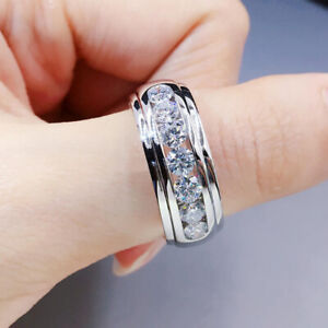 Women Elegant Wedding 925 Silver Filled Rings Cubic Zirconia Jewelry Size 6-10