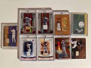 9 Card Serial #d Bat or Jersey Patch Lot w/2 Autos Soriano Huff Wood Garcia