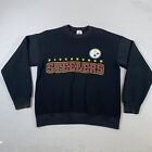 90s Pittsburgh Steelers Sweatshirt Adult Large Black 1997 Pullover Football B3