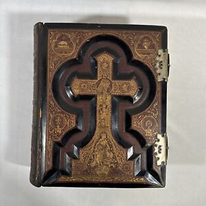 LEATHER FAMILY BIBLE 1800s