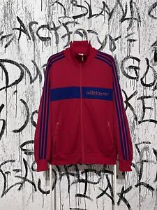 Vintage Adidas Mens Sport Jacket Track Top 80s Red made Yugoslavia Size M-L 114