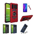 For AT&T Fusion 5G/ Cricket Innovate 5G, Ring Stand Hybrid Case Cover + TG