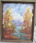 New ListingSTUNNING VINTAGE SIGNED MID CENTURY MCM  ABSTRACT LANDSCAPE OIL PAINTING 50S 60S