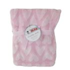 Nuby Baby Blanket Pink Plush 30x36 Girls Fleece Hearts Soft Cuddly Poly Lovey
