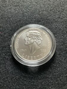 New Listing1993 Thomas Jefferson 250th Anniversary Silver Dollar Uncirculated