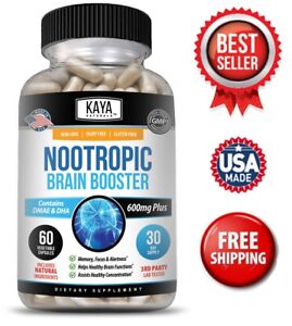 Nootropic Brain Booster 60ct, Healthy Brain Memory Support, Nootropic Supplement