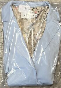 COACH Lightweight Trench Coat Button Up Belted Sky Blue Women Medium NWT