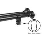 Shower Curtain Rod Double 42-72 in. Aluminum Tension Straight Rustproof Black