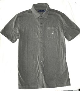 Nautica Men's Button Down Short Sleeve 100% Cotton Soft Casual Shirt 2XL, Grey