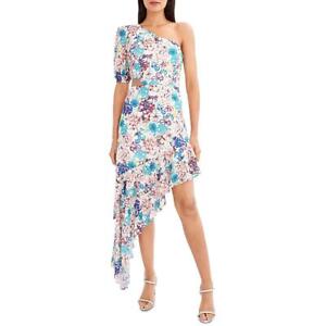 BCBGMAXAZRIA Womens White Floral Cut-Out Cocktail and Party Dress 0 BHFO 4614