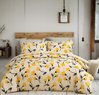 DaDa Bedding  Yellow Fleur Orange Tulips Floral Duvet Cover Set w/ Pillow Cases