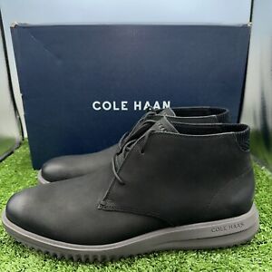 Cole Haan Men's Grand+ Chukka Size 11 Black Nubuck Leather Boots C36921 NEW WBox