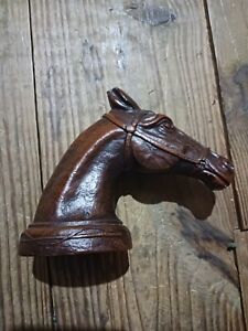 Vintage Hand Carved Wooden Horse Head Bottle Opener 5 x 4  Antique Bar Tool Read