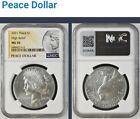 2021 - HIGH RELIEF PEACE SILVER DOLLAR - NGC MS70 - 100th ANNIVERSARY LABEL 012