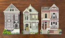Shelia’s Collectibles San Francisco, CA Wood Houses Shelf Sitters, 1995, Set of