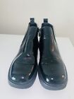 Ladies Black Patent Ankle Boots Size 9 1/2 By Frank Sarko