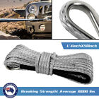Synthetic Winch Rope Line Grey Recovery Cable 10000LBS 4WD SUV Pickups 1/4''x50'