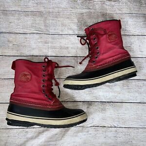 Sorel Premium Canvas Winter Insulated Boots Red NL1717-645 Women’s Size 6