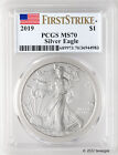 2019 $1 Silver American Eagle PCGS MS70 First Strike - Blue Flag Label