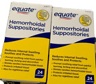 Lot of 2 Boxes Equate Hemorrhoidal Suppositories (2) 24ct Each box