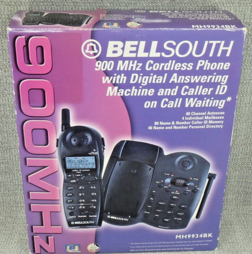 Vintage BellSouth MH9934BK Cordless Phone Digital Answering Machine Call Waiting