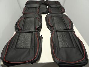 Leather Seat Covers Fits 2020-2023 Jeep Gladiator Sport Overland Black Red UK5