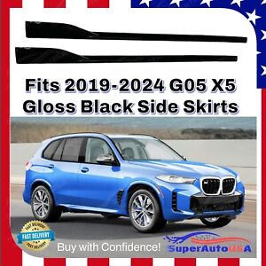 For 2019-24 BMW G05 X5 M Sport Gloss Black Side Skirts Panels Extension Body Kit