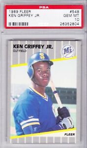 1989 Fleer Ken Griffey Jr. Rookie Card PSA 10 Gem Mint RC #548 Mariners Baseball