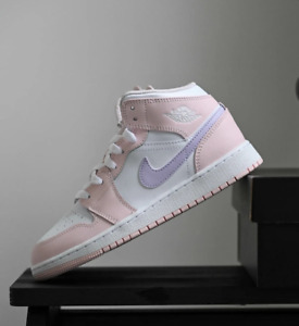 Nike Air Jordan 1 Mid Pink Wash Violet Frost White FD8780-601 GS Sizes NEW