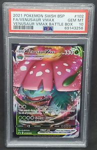 Pokemon PSA 10 GEM MINT Venusaur VMAX SWSH102 Battle Box Black Star Promo Card