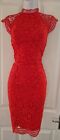 Women's Chi Chi Dress NEW Uk8 Red Bodycon Sexy Party Wedding Crochet Prom