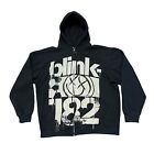 Blink 182 Vintage Band Hoodie XL Black Zip Punk Rock Y2K Green Day The Offspring