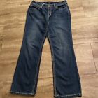 Nine West Womens Embroidered Denim Jeans Blue Size 10 (32x30) Bootcut Mid Rise