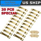 Gold 20PCS DIY Sawtooth Picture Frame Hanging Hangers Double Hole with 40 Screws