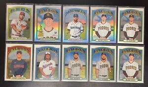 Lot (x10) 2021 Topps Heritage HIGH NUMBER CHROME Mixed Base /999 Refractor /572