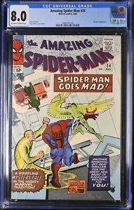 Amazing Spider-Man #24 - Marvel Comics 1965 CGC 8.0 Mysterio appearance.