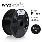 Black PLA 1.75mm WYZworks 3D Printer Premium Filament 1kg/2.2lb