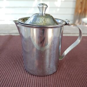 Vintage Vollrath Stainless Steel Lidded Milk Creamer - 6811 - Holds 1 cup - K